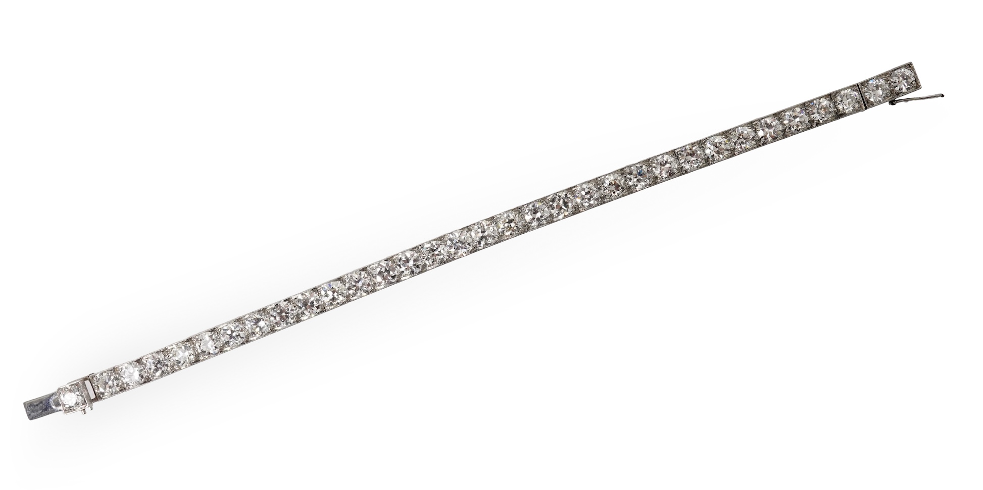 An Art Deco diamond tennis bracelet, circa 1930